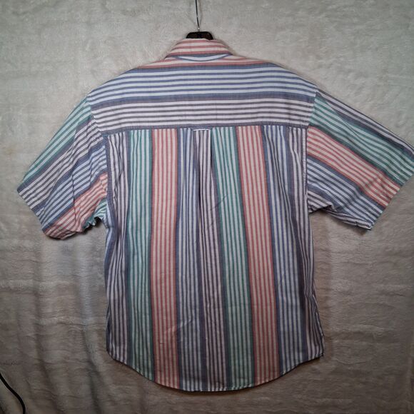 Vtg Eddie Bauer Shirt Mens M Multicolor Striped Outdoor Outfitters Button Up 92 - Picture 2 of 5